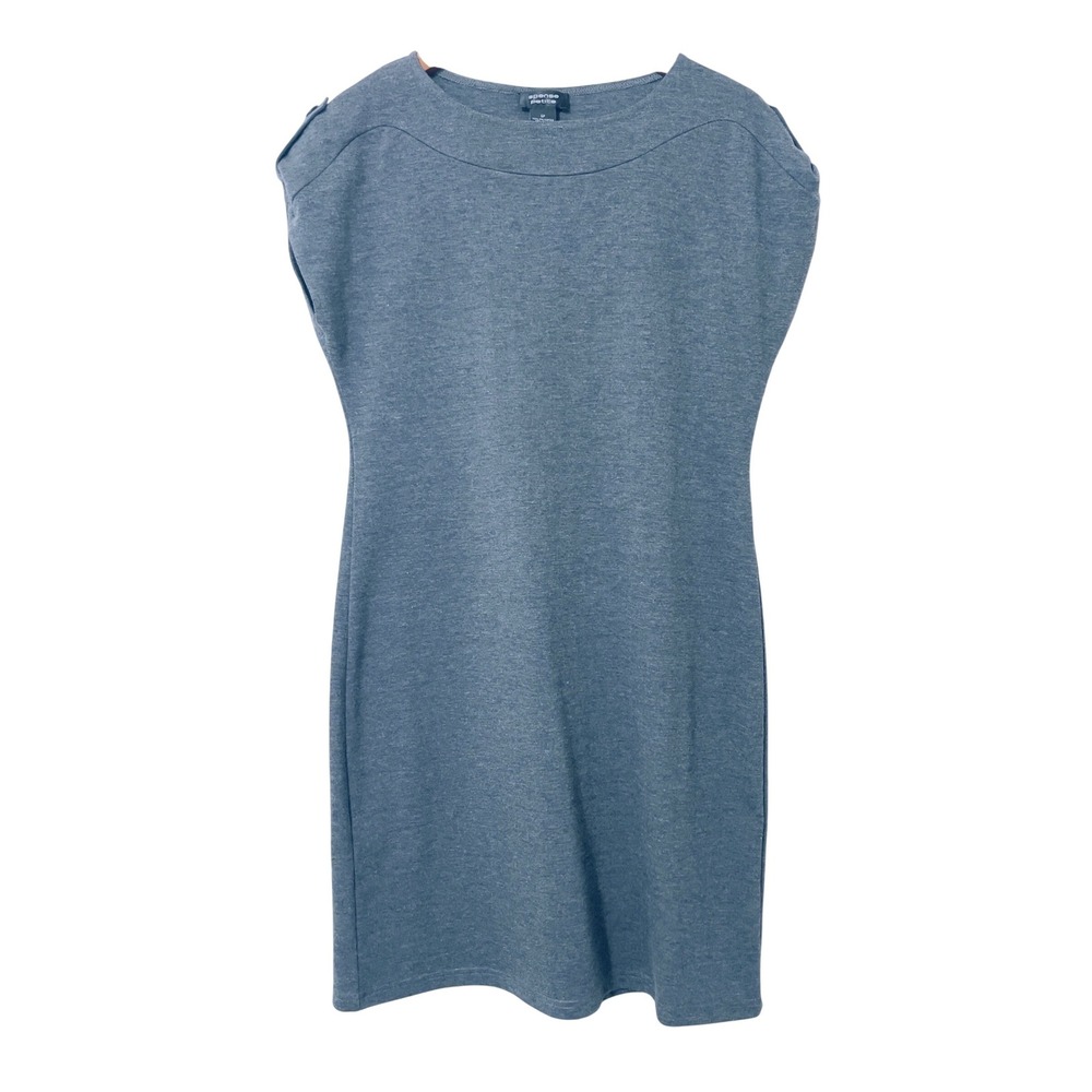 Spense Petite Women Dress 6P Gray‎ Cap Sleeve  Sheath Knit Minimalist Modest